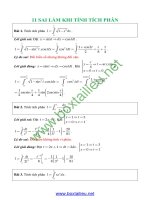 Sai lần thường gặp khi giải bài toán tích phân