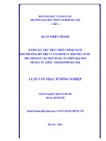 Đánh giá việc thực hiện chính sách bồi thường hỗ trợ và tái định cư khi nhà nước thu hồi đất tại một số dự án trên địa bàn huyện từ liêm   thành phố hà nội 