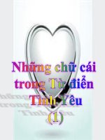 NHỮNG CHỮ CÁI TRONG TỰ ĐIỂN TÌNH YÊU(1)