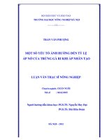Một số yếu tố ảnh hưởng đến tỷ lệ ấp nở của trứng gà ri khi ấp nhân tạo 