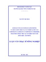 Đánh giá năng suất sinh sản, sinh trưởng và chất lượng thịt của các tổ hợp lai giữa nái f1 (piétrain x landrace) và f1 (piétrain x yorkshine) được phối với đực pidu tại xí nghiệp chăn nuôi đồng hiệp   hải phòng 