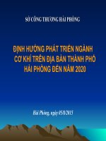 ĐỊNH HƯỚNG PHÁT TRIỂN NGÀNH   CƠ KHÍ TRÊN ĐỊA BÀN THÀNH PHỐ HẢI PHÒNG ĐẾN NĂM 2020
