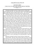 BÀI PHÁT BIỂU CỦA HỌC SINH CHIA TAY CẤP 2