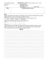 Đề thi và hướng dẫn chấm môn sinh học lớp 9 tham khảo ôn thi (29) 