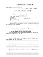 NHAN XET DANH GIA CB CUA DANG UY XA.