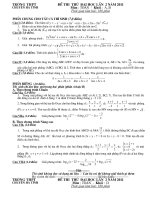 Đề thi thư đại học Môn Toán lần 2 THPT Chuyên Hà tĩnh 2010 2011