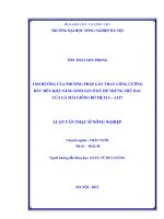 Ảnh hưởng của phương pháp gây thay lông cưỡng bức đến khả năng sinh sản ở kỳ đẻ trứng thứ hai của gà mái giống bố mẹ ISA JA57 