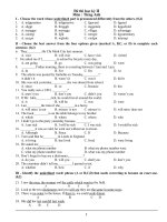 de thi vao lop 10 mon tieng Anh