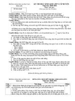 Đề thi và hướng dẫn chấm môn sinh học lớp 9 tham khảo ôn thi (22) 