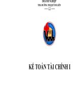 Giáo trình Kế toán tài chính 1 (Giáo trình đào tạo từ xa): Phần 1