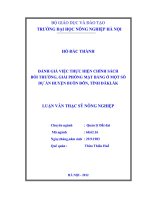 Đánh giá việc thực hiện chính sách bồi thường, giải phóng mặt bằng ở một số dự án huyện buôn đôn, tỉnh đăklăk 