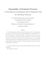 Summability of Stochastic Processes A Generalization of Integration and Co Integration valid for Non linear Processes