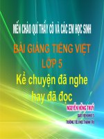 Bài giảng tiếng việt 5 tuần 20 bài kể chuyện đã nghe đã đọc10 