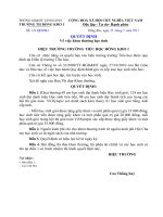 Quyết định khen thưởng học sinh năm học 2010 2011