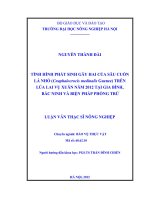 Tình hình phát sinh gây hại của sâu cuốn lá nhỏ (cnaphalocrocis medinalis guenee) trên lúa lai vụ xuân năm 2012 tại gia bình  bắc ninh và biện pháp phòng trừ 