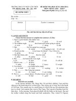 Đề thi TA lớp 7HK II 10 11