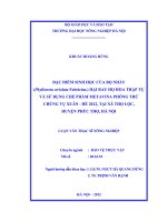 Đặc điểm sinh học của bọ nhảy (phyllotreta striolata fabricius ) hại rau họ hoa thập tự và sử dụng chế phẩm metavina phòng trừ chúng vụ xuân, hè 2012 tại xã thọ lộc  huyện phúc thọ, hà nội 