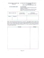 Đề MTCT cấp tỉnh môn Hóa học năm 2011