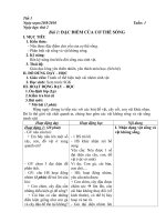 ĐẶC ĐIỂM CỦA CƠ THỂ SỐNG (g.a của Lương Đình Vĩ)