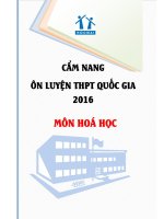 CẨM NANG ÔN LUYỆN TRUNG HỌC PHỔ THÔNG 2016 MÔN HÓA