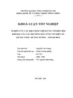 NGHIÊN cứu các BIỆN PHÁP THÍCH ỨNG với BIẾN đổi KHÍ hậu của các hộ NÔNG dân VÙNG VEN BIỂN xã QUẢNG VINH   QUẢNG XƯƠNG – THANH hóa