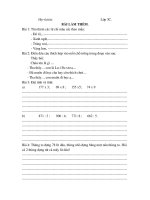 Bài tập cuối tuần lớp 3 (Châu Hiền)