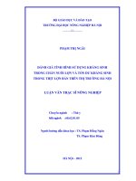 Đánh giá tình hình sử dụng kháng sinh trong chăn nuôi lợn và tồn dư kháng sinh trong thịt lợn bán trên thị trường hà nội 