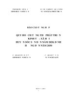 QUY HOẠCH TỔNG THỂ PHÁT TRIỂN KINH TẾ – XÃ HỘI HUYỆN SÓC SƠN ĐẾN NĂM 2020, ĐỊNH HƯỚNG ĐẾN NĂM 2030