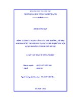 Đánh giá thực trạng công tác bồi thường, hỗ trợ khi nhà nước thu hồi đất tại dự án đô thị dương nội, quận hà đông, thành phố hà nội 