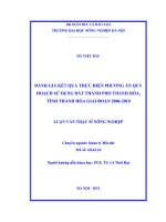 Đánh giá kết quả thực hiện phương án quy hoạch sử dụng đất thành phố thanh hoá, tỉnh thanh hoá giai đoạn 2006 đến 2010 
