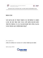 xây dựng đề án phát triển mô hình và chiến lược hỗ trợ kinh doanh truyền thống và thủ công mỹ nghệ