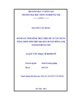 đánh giá tình hình thực hiện đề án xây dựng nông thôn mới trên địa bàn huyện đông anh, thành phố hà nội 
