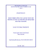 hoàn thiện công tác lập dự toán chi thường xuyên tại trường dự bị đại học dân tộc sầm sơn
