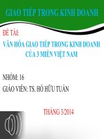 slide thuyết trình văn hóa GIAO TIẾP TRONG KINH DOANH của 3 MIỀN VIỆT NAM