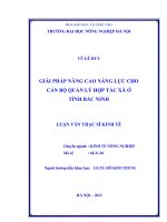 Giải pháp nâng cao năng lực cho cán bộ quản lý hợp tác xã ở tỉnh bắc ninh 