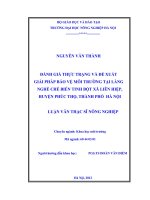 Đánh giá thực trạng và đề xuất giải pháp bảo vệ môi trường tại làng nghề chế biến tinh bột xã liên hiệp, huyện phúc thọ, thành phố hà nội 