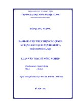Đánh giá việc thực hiện các quyền sử dụng đất tại huyện hoài đức, thành phố hà nội 
