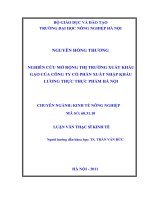 nghiên cứu mở rộng thị trường xuất khẩu gạo của công ty cổ phần xuất nhập khẩu lương thực thực phẩm hà nội