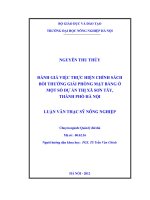 Đánh giá việc thực hiện chính sách bồi thường giải phóng mặt bằng ở một số dự án thị xã sơn tây, thành phố hà nội 