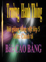Bài giảng tiếng việt 5 tuần 23 bài nhớ viết cao bằng 