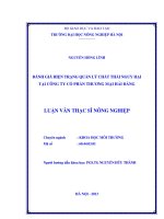 Đánh giá hiện trạng quản lý chất thải nguy hại tại công ty cổ phần thương mại hải đăng 