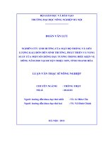 nghiên cứu ảnh hưởng của mật độ trồng và liều lượng kali bón đến sinh trưởng, phát triển và năng suất của một số giống đậu tương trong điều kiện vụ đông năm 2010 tại huyện triệu sơn, tỉnh thanh hóa