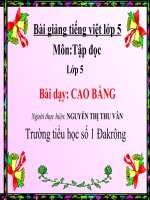 Bài giảng tiếng viêt 5 tuần 22 bài tập đọc   cao bằng5 