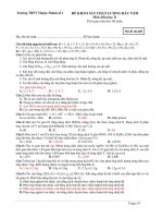 Đề thi khảo sát chất lượng đầu năm lớp 11 môn Hóa học năm 2015 - 2016 trường THPT Thuận Thành số 1, Bắc Ninh