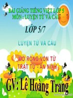 Bài giảng tiếng việt 5 tuần 23 bài mở rộng vốn từ trật tự an ninh 