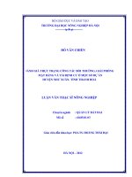Đánh giá thực trạng công tác bồi thường, giải phóng mặt bằng và tái định cư ở một số dự án huyện như xuân, tỉnh thanh hoá 