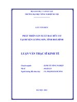 Phát triển sản xuất rau hữu cơ tại huyện lương sơn tỉnh hoà bình 