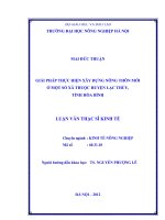 Giải pháp thực hiện xây dựng nông thôn mới ở một số xã thuộc huyện lạc thuỷ, tỉnh hoà bình 