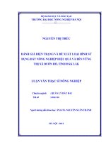 Đánh giá hiện trạng và đề xuất loại hình sử dụng đất nông nghiệp hiệu quả và bền vững thị xã buôn hồ, tỉnh đắc lăk 