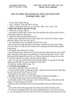 BẢNG TỰ NHẬN XET, ĐÁNH GIÁ VÀ XẾP LOẠI CỦA GIÁO VIÊN